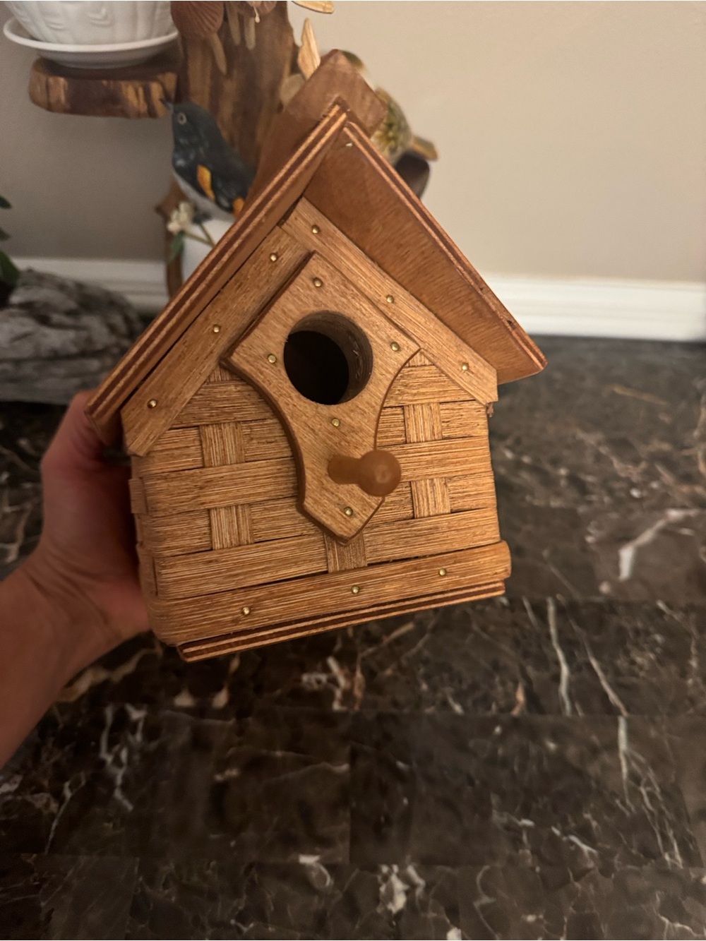 Amish basket Texture Decorative Birdhouse - Home Accents Decor